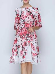 Adorewe She S She S Frill Sleeve Chiffon Printed Casual Midi Dress Adorewe Com Midi Dress Casual Silk Dress Design Dresses