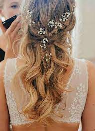 10 Pretty Braided Wedding Hairstyles 5 Fishtail Half Up Half Down Hairstyle With Flowers Kapsel Bruiloft Kapsels Voor Bruiloft Bruidskapsel Met Vlecht