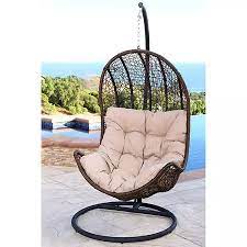 agoura outdoor brown wicker egg shaped swing chair sam s club in 2021 swinging chair wicker dining chairs chair
