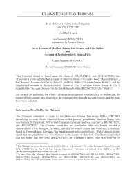 CLAIMS RESOLUTION TRIBUNAL