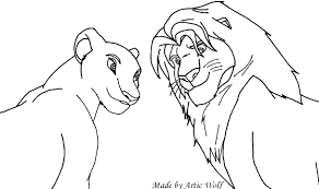 Cat colouring pages activity village. Lion King Drawings Simba And Nala