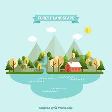 ✓ free for commercial use ✓ high quality images. Forest Landscape In Flat Design Flat Design Illustration Graphic Design Resources Design
