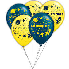 Sa ai o viata plina de fericire si impliniri! La Multi Ani Assorted Latex Balloons Bouquet Radar Bb Gi Lma Astro Blue