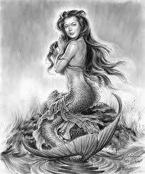 The mermaid's secret rockpool by bonniemarie on deviantart. Realistic Black And White Mermaid Resting On Rock Tattoo Design Tattooimages Biz