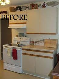 The only thing i'd spend more money on in this kitchen is a new formica/laminate countertop. 1980 S Melamine Cupboard Update Laminate Kitchen Cabinets Laminate Cabinets Melamine Cabinets