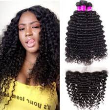 13*4 lace frontal closure in package: Malaysian Deep Curly Hair Weave 4 Bundles Tinashehair