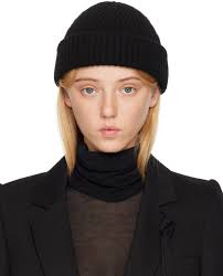 Ann Demeulemeester Black Cashmere Beanie Hat Black Donna Tu In 099 Black