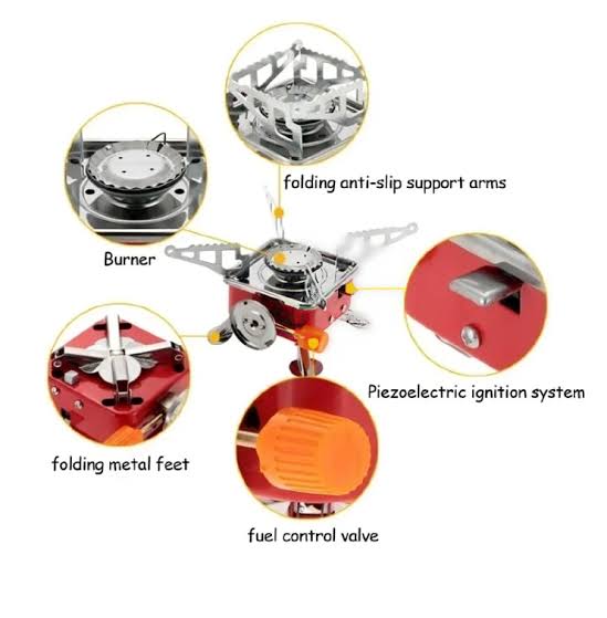Portable Folding Outdoor Gas Stove | Compact Card-Type Palm Square Camping  Burner | Lightweight Travel Cooking Stove