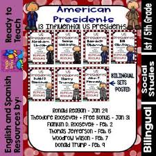 American Presidents Bilingual Growing Bundle Freebie 50 Off U Construction Actividades Compartir