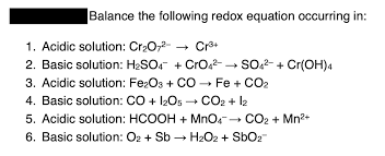 We did not find results for: Balance The Following Redox Equation Occurring In Chegg Com