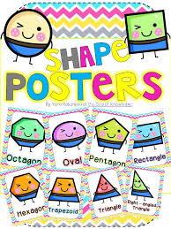 Fun Shape Posters Kindergarten Grade 1 And Grade 2 Shape Posters Kindergarten Shape Posters Shapes