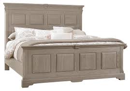 Shop for vaughan bassett furniture company poster headboard 4 6 5. Vaughan Bassett Heritage California King Mansion Bed In Aged White Oak 1stopbedrooms