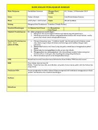 Refleksi / impak dan kerja rumah mengikut detik. Rph Psv Tahun 2