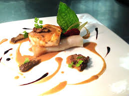 Scallops Asparagus And Lobster Mushroom Stuffed Canneloni Seared Chilean Sea Bass Creamy Morel Cognac Sauce Lobster Mushroom Gastronomy Recipes