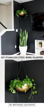 Make A Hanging Planter Out Of An Ikea Blanda Blank Stainless Steel Bowl Diy Hanging Planter Hanging Planters Planters