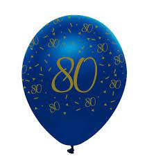 Luftballons Geo Navy 80 Geburtstag 6 Stuck