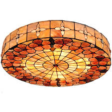 Art nouveau handel leaded glass ceiling light. Tiffany Style Stained Glass Ceiling Lamp Modern Vintage Flower Pattern Shade Flsh Mount Light Dining Room Be Glass Ceiling Lamps Glass Lamp Stained Glass Lamps