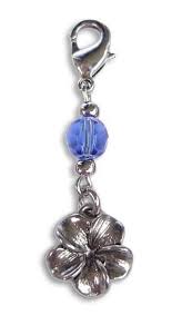 Charm Small Silver Plumeria Hair Twisters Fan Jewelry Beaded Keychains Handbag Charms