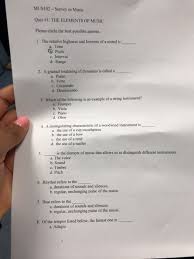 It is intended to be a review for your trimester test. Music Picture Quiz With Answers Quiz