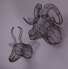 Wire Animal Heads Animal Head Decor Animal Heads Wire Art