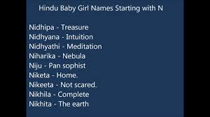 Indian Hindu Baby Girl Names N Youtube