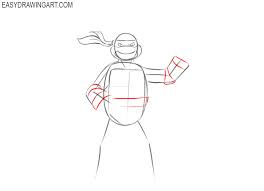Then draw an angled line for a nose, with two dots for nostrils. How To Draw A Ninja Turtle Easy Drawing Art