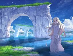 Sayonara No Asa Ni Yakusoku No Hana Wo Kazarou Full Movie Blonde Hair Clouds Dress Grass Long Hair Maquia Orange Eyes Pippi Pixiv 1922055 Reflection Sayonara No Asa Ni Yakusoku No Hana W Anime Anime Art Anime Images