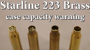 Starline 223 Brass Case Capacity Warning