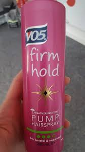 This hairspray gives the hold you need without the hard crispy hair other brands give you. Vo5 On Twitter Unfortunately Our Vo5 Firm Hold Pump Hairspray Has Been Discontinued But We Really Appreciate Your Feedback On Our Gel Spray And Will Pass It On To Our Team Thanks