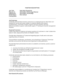 We wrote it based on the details of the job post. Http Www Neorsd Org Library Jobdescription 114 Help 20desk 20dispatcher Pdf