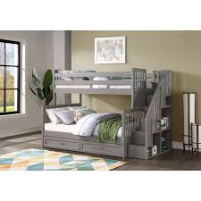 Buying a twin over full bunk bed would be the smartest choice you can make. Harriet Bee Helman Twin Over Full Bunk Bed With Drawers Shelves And Bookcase Reviews Wayfair