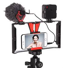 Anamorphic lens, telephoto, hybrid filter and video rig. Buy Focusfoto Smartphone Video Rig Camera Cage Mount Holder Stabilizer Handle Grip With Boya By Mm1 Shotgun Microphone Mic 49 Led Light Kit For Mobile Phone Iphone Filmmaking Professional Videomaker Online In Thailand