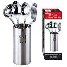 Get it as soon as thu, jul 22. 5 Stainless Steel Cooking Utensil Set Kitchen Serving Tools Spatula Spoon Holder Walmart Com Walmart Com