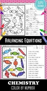 Balancing Equations Chemistry Color By Number Candy Teaching Chemistry Chemistry Classroom Balancing Equations Chemistry