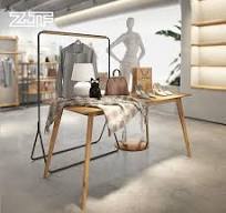 Solid Wood Clothing Store Display Table Modern Rectangular ...