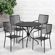 Maybe you would like to learn more about one of these? Flash Furniture Commercial Grade 35 25 Round Black Indoor Outdoor Steel Patio Table Set With 4 Square Back Chairs Co 35rd 02chr4 Bk Gg Walmart Com Walmart Com