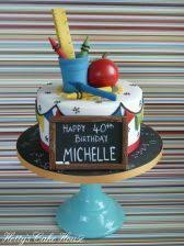 Birthday Cake For Teacher Celebration Cakes Hettys Cake House Teacher Cakes Teacher Birthday Cake Teacher Birthday