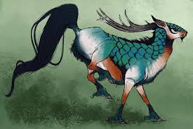 Good Luck My Way Quick Qilin Or Kirin Whichever You Prefer Fantasy Creatures Art Mythological Creatures Mythical Creatures