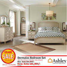 The brueban bedroom collection features picture framed cases made with hardwood solids, mindi wood. Ashley Furniture Homestore Kenya On Twitter There S Nothing Like Vintage Inspired Style To Make You Feel Right At Ease Case In Point The Demarlos King Upholstered Panel Bedroom Set Grandsale Homefurnituregrandsale Afhkgrandsale