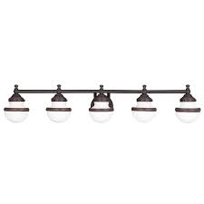 Livex Lighting 5715 91 Brushed Nickel Oldwick 5 Light Bathroom Vanity Light 5715 67 Elite Fixtures