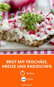 Brot Mit Radieschen Frischkase Und Kresse Rezept Rezepte Essen Radieschen