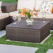 The best coffee table with storage also provides you with plenty of space to keep your books, documents and other items neatly. Santa Rosa Outdoor Wicker Storage Coffee Table By Christopher Knight Home On Sale Overstock 14013171