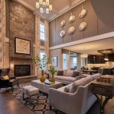 It S Model Home Monday And We Re Loving This Look At Liseter Farms By Toll Brothe Model Home Decorating Tall Ceiling Living Room Traditional Design Living Room