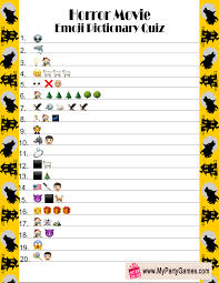 Free Printable Horror Movie Emoji Pictionary Quiz