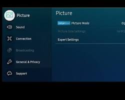 Image of TV settings menu