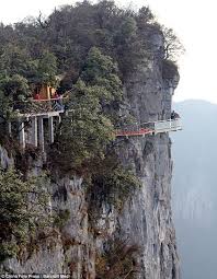Terrifying See Through Path Stuck To A Chinese Cliff Face Tianmen Mountain Places Around The World Glass Walkway