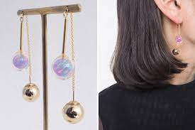 京都オパール を使った popy k のパープルのイヤーアクセサリー オパール アクセサリー パープル