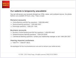 wells fargo online banking goes down customers unable to