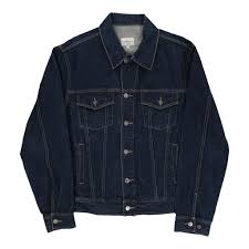 Calvin klein herringbone men's overcaot. Vintage Calvin Klein Denim Jacket Xl Blue Cotton