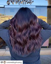 The locks become less dense towards the bottom, thanks to the elegant waves styled into them. 20 Ideas Of Purple Highlights In Brown Hair And Black Hair Too Curling Diva